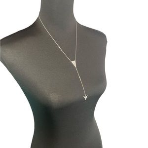 925 Silver Adjustable Double Arrow Lariat Necklace